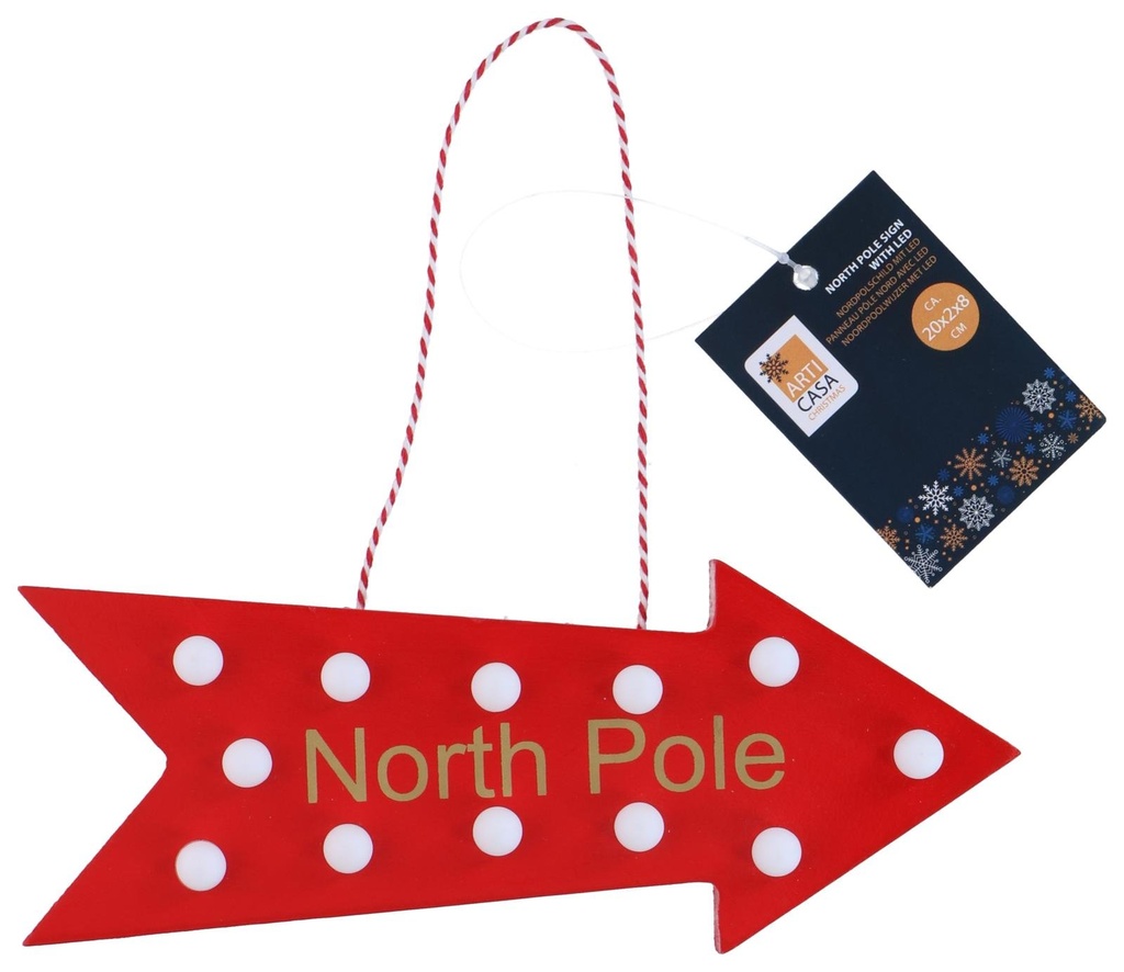 [871125257089] ARTICASA Christmas North Pole Arrow With LED Light