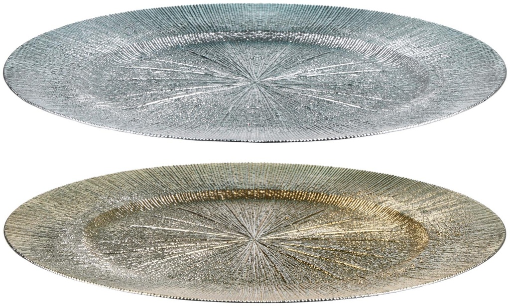 ARTICASA Decorative Plate Gold Silver Ø33cm