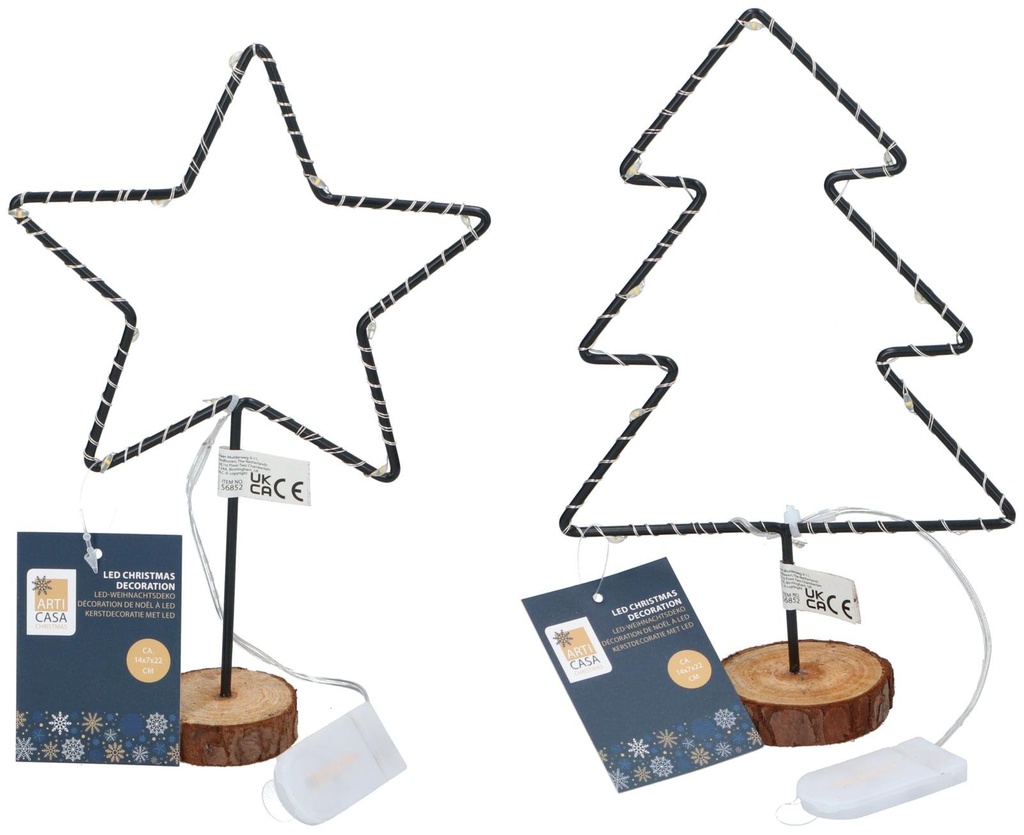 [871125256852] ARTICASA Christmas LED Star/Tree Decoration