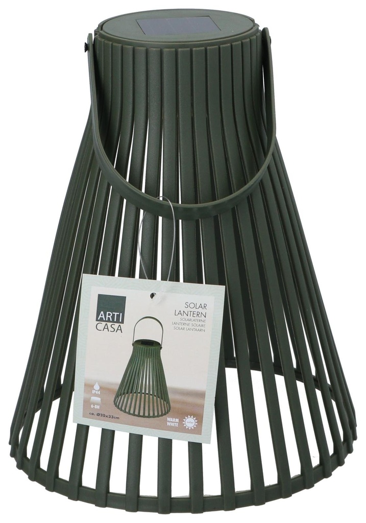 ARTICASA Solar Lantern Green Ø20x24cm