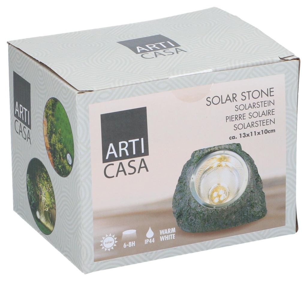 ARTICASA Solar Garden Stone Light 14x11x10.5cm