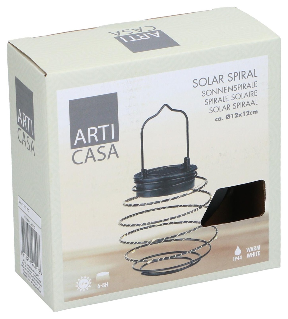 ARTICASA Solar Garden Light Spiral Ø12x12cm