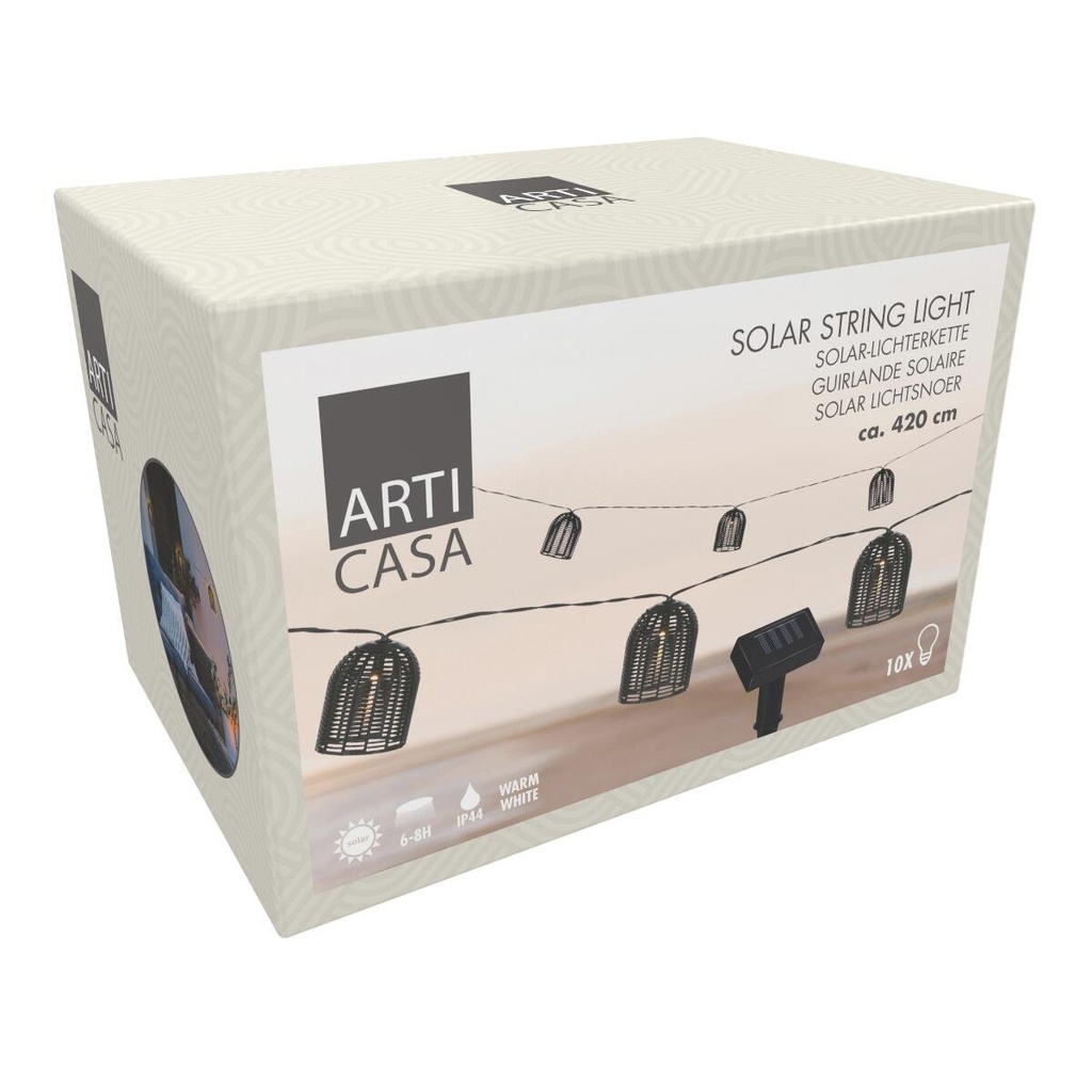 ARTICASA Solar String Light Black Balls Outdoor