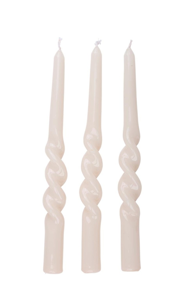 ARTICASA Glossy Twisted Dinner Candle White
