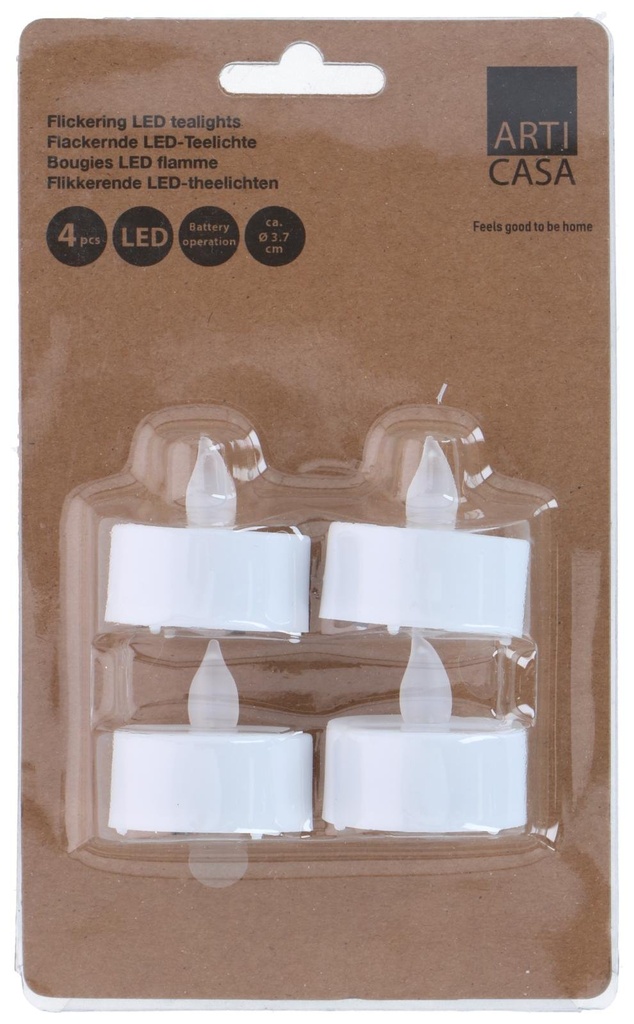 ARTICASA LED Tealight Flickering Ø3.7cm