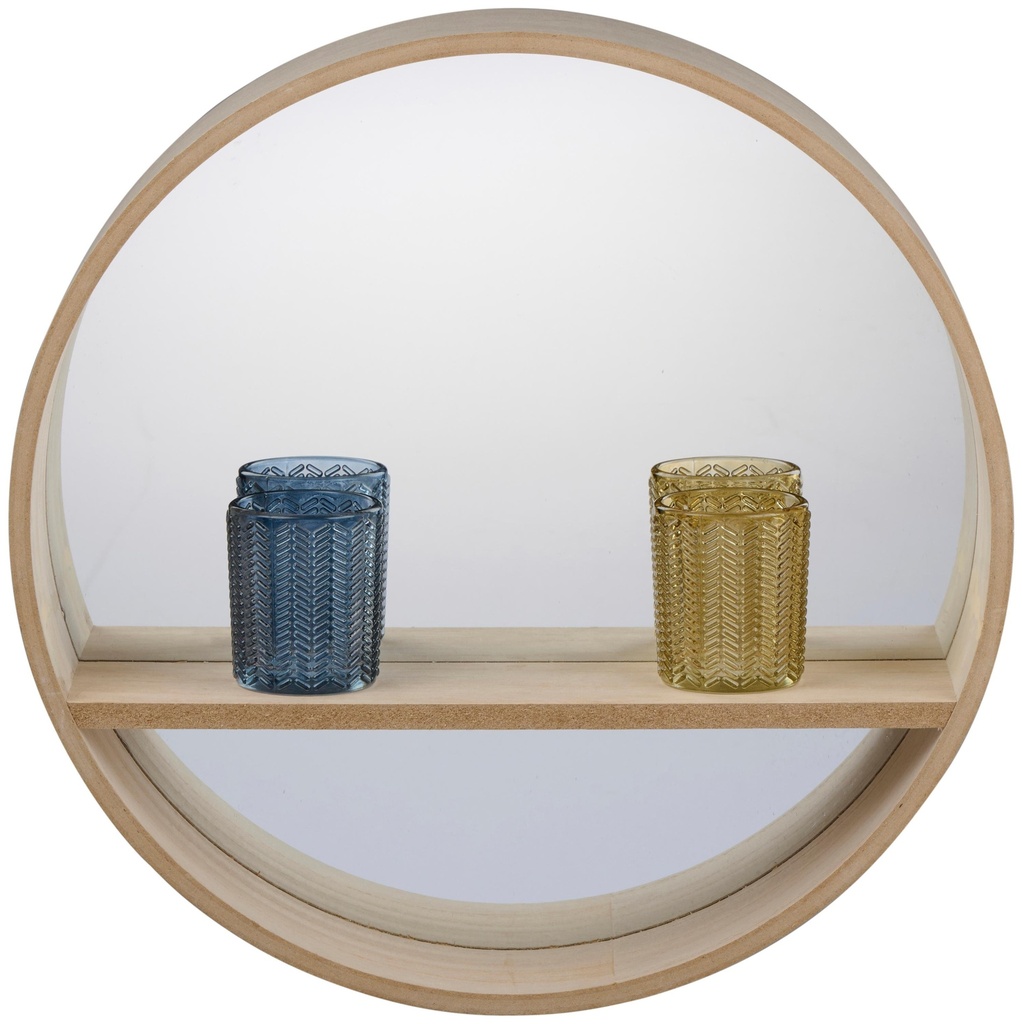 ARTICASA Round Wall Mirror With Shelf 35cm
