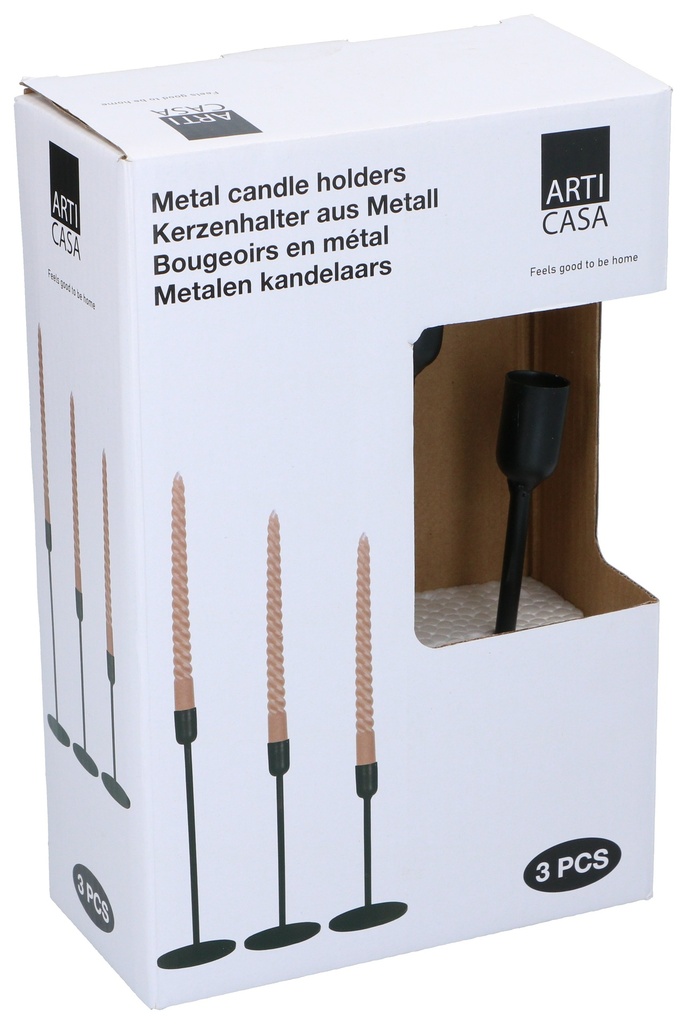 ARTICASA Candle Holder Black 8.5x17x26cm