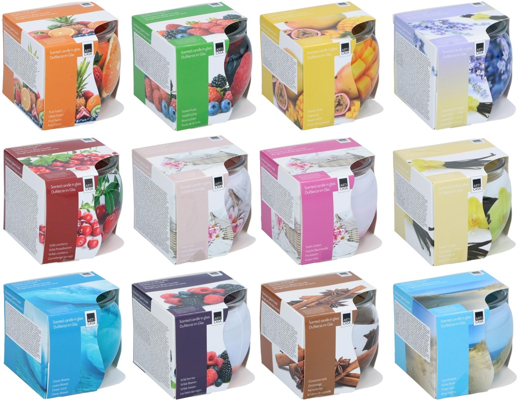 ARTICASA Scented Glass Candles 12 Assorted
