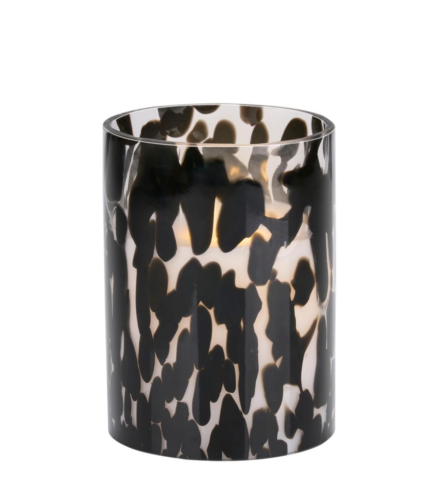 ARTICASA LED Glass Candle Black Ø9x12cm