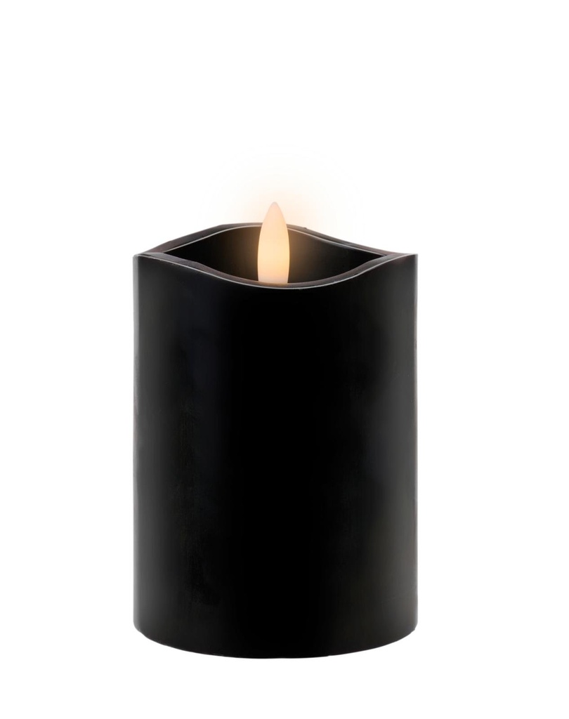 [871125258746] ARTICASA LED Candle Ø7.5x10cm Black Wetlook