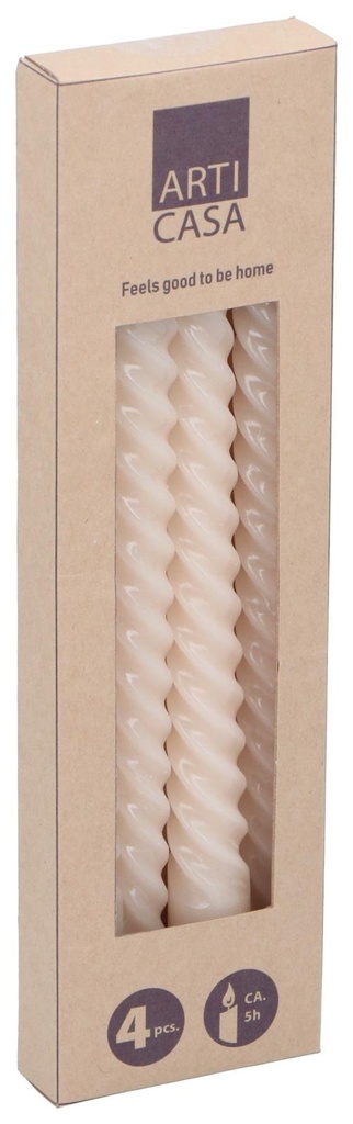 ARTICASA Twisted dinner candle creme