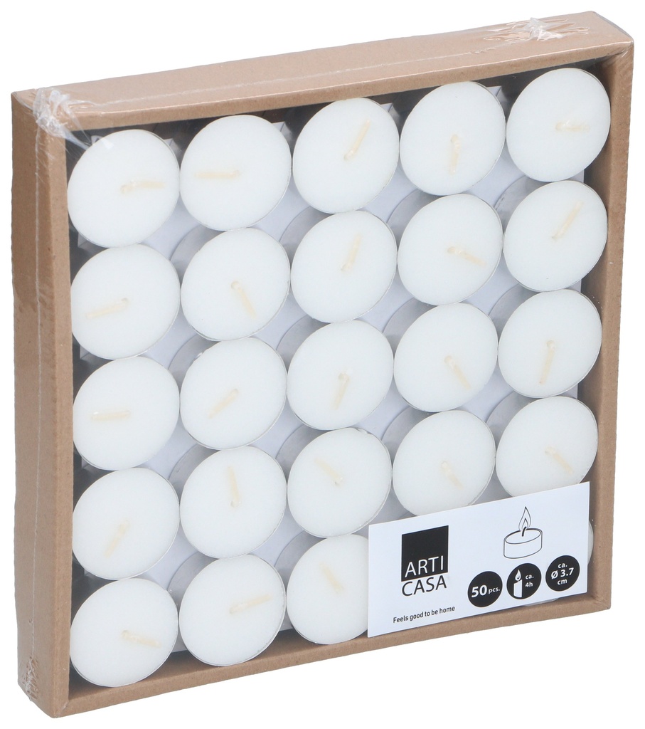ARTICASA Tealights White Ø3.7cm 3.5hr Burn Time