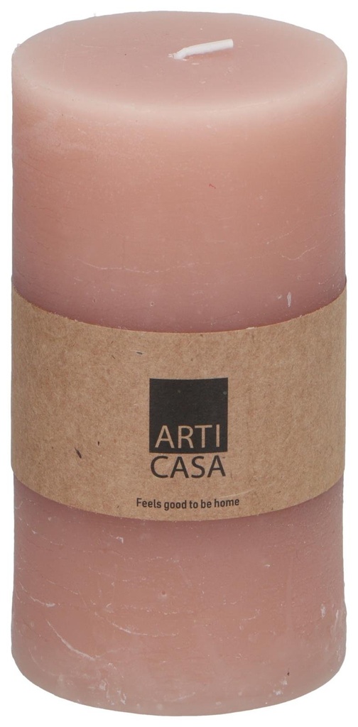 ARTICASA Rustic Candle Ø7xh13cm Pink