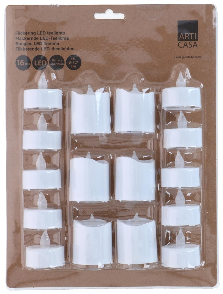 ARTICASA LED Tealight Flickering Ø3.7cm