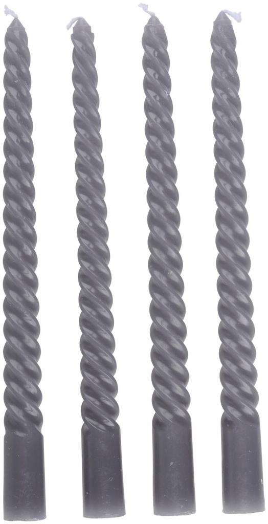 ARTICASA Twisted Dinner Candle Grey 25cm