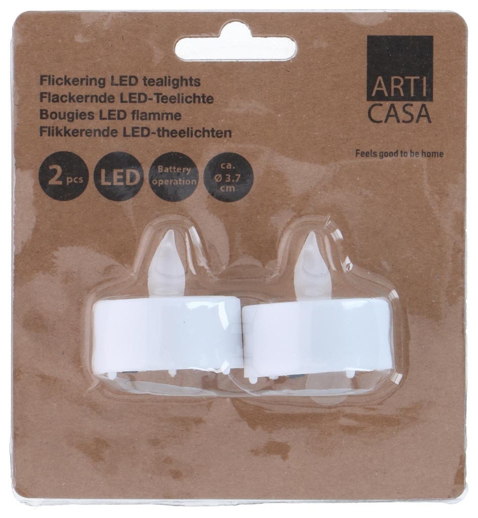 ARTICASA LED Tealight Flickering Ø3.7cm