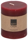 ARTICASA Rustic Candle Ø7xh8cm Dark Red