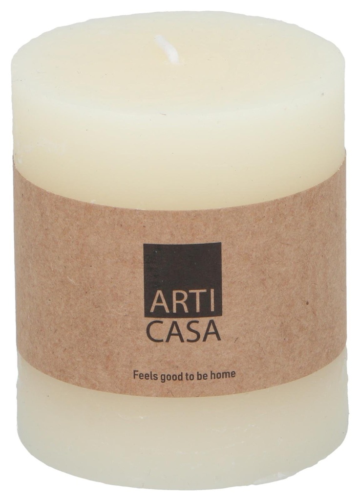 ARTICASA Rustic Candle Ø7xh8cm Cream