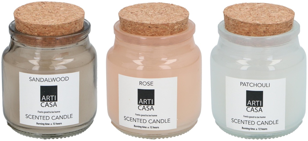 ARTICASA Scented Candle with Cork Lid Ø5.5xh7.5cm