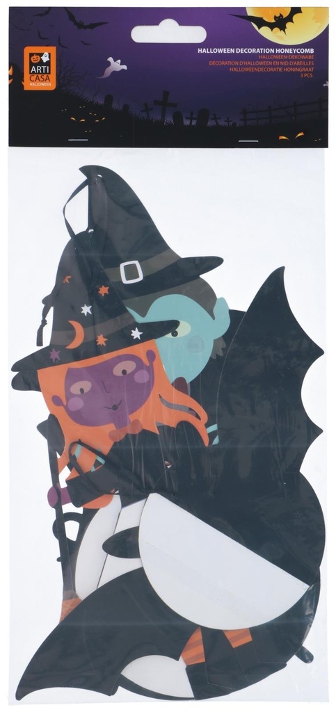 ARTICASA Halloween Honeycomb Decoration 30x18cm