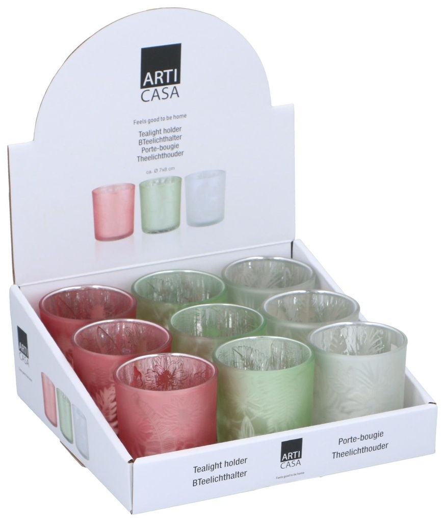 ARTICASA Tealight Holder Spring Design Ø7x8cm