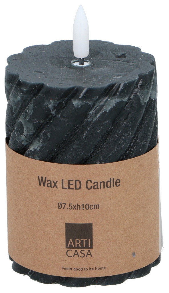 ARTICASA LED Candle Ø7.5x10cm Black