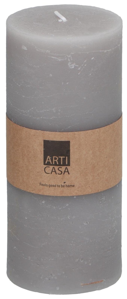 ARTICASA Rustic Candle Ø7xh16cm Light Grey