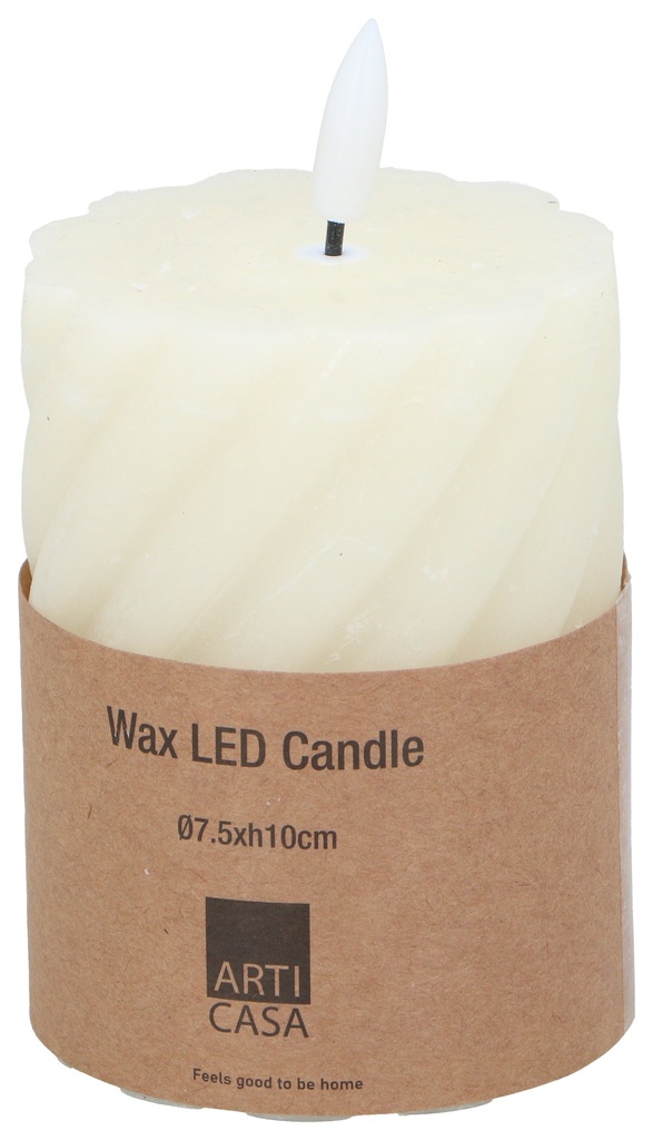 ARTICASA LED Candle Ø7.5x10cm Ivory