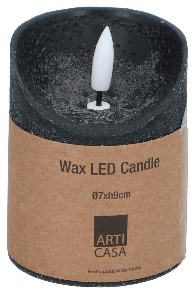 ARTICASA LED Candle Black Ø7xh9cm