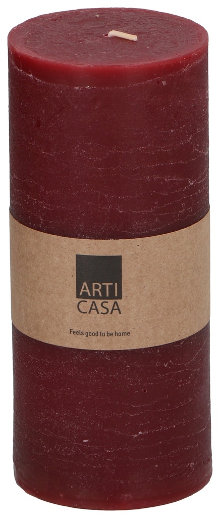 ARTICASA Rustic Candle Ø7xh13cm Dark Red