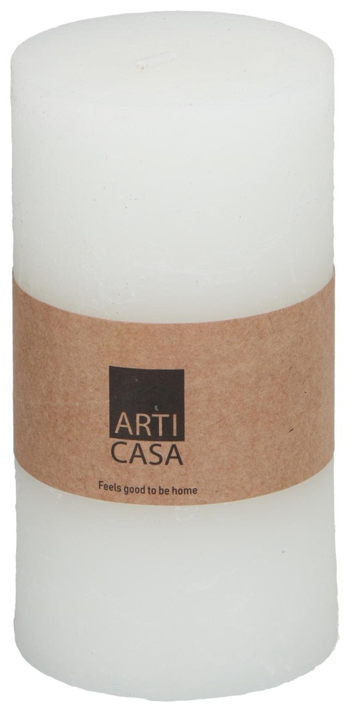 ARTICASA Rustic Candle Ø7xh13cm White