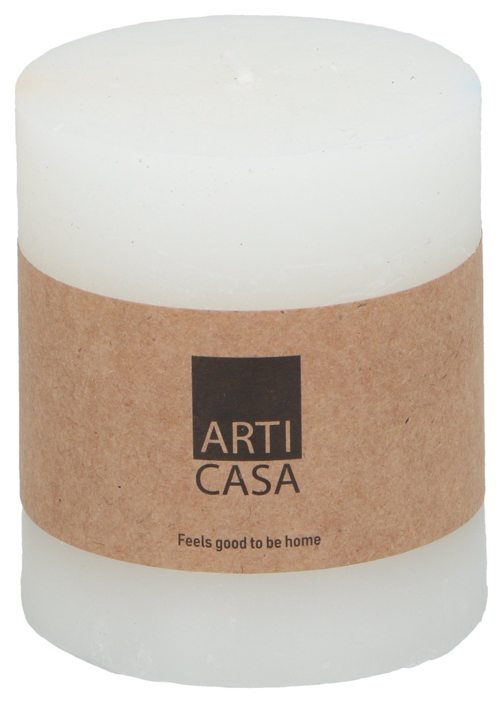 ARTICASA Rustic Candle Ø7xh8cm White