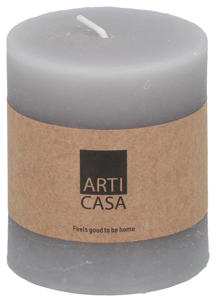 ARTICASA Rustic Candle Ø7xh8cm Light Grey