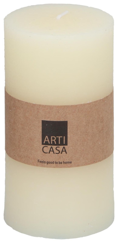 ARTICASA Rustic Candle Ø7xh13cm Cream