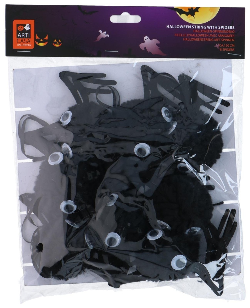 ARTICASA Halloween String with Hanging Spiders 120cm