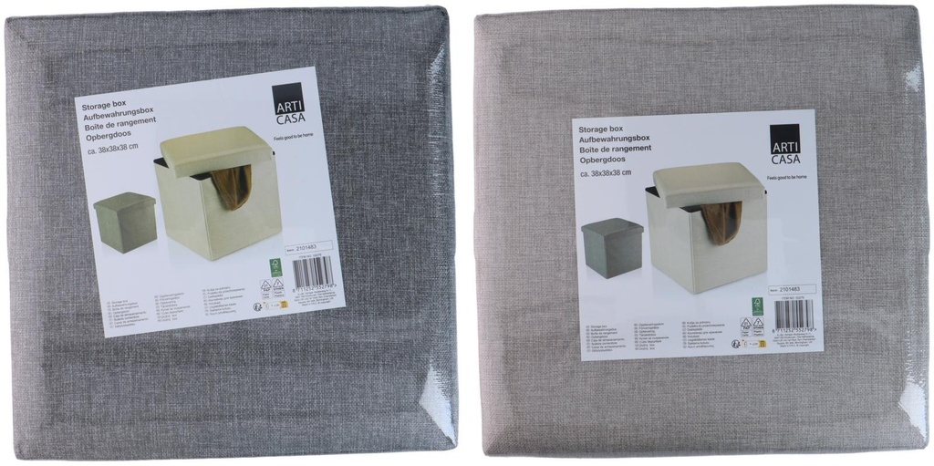 ARTICASA Storage Ottoman Box 37.5x37.5x36cm