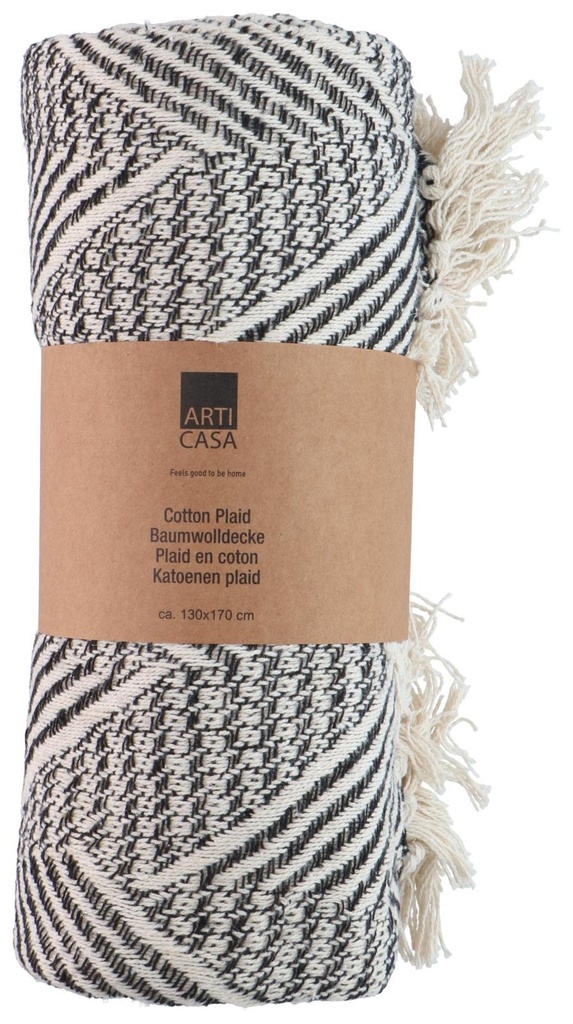 ARTICASA Plaid Black 130x170cm 340GSM