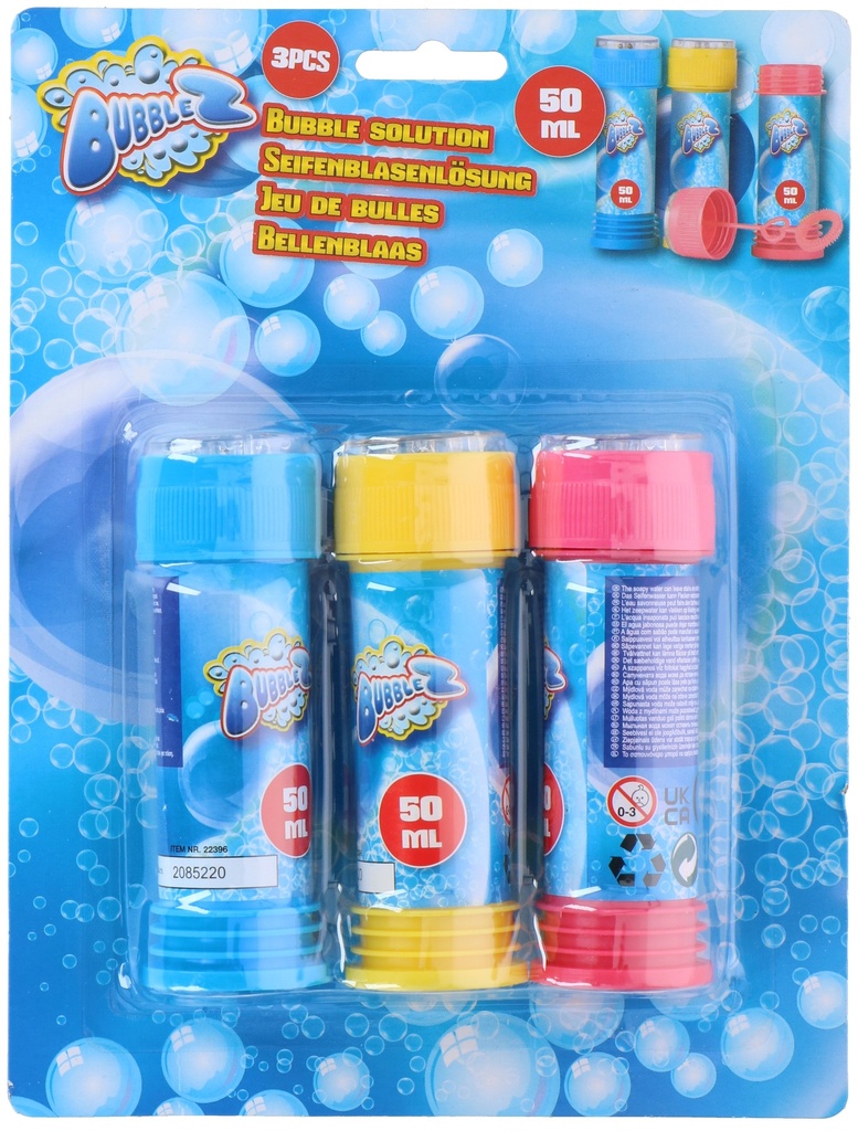 BUBBLEZ Bubble Wand and Solution 3x50ml