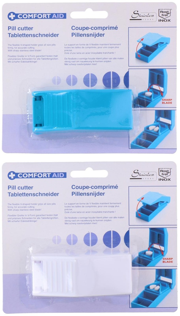 COMFORT AID Pill Cutter Blue and White