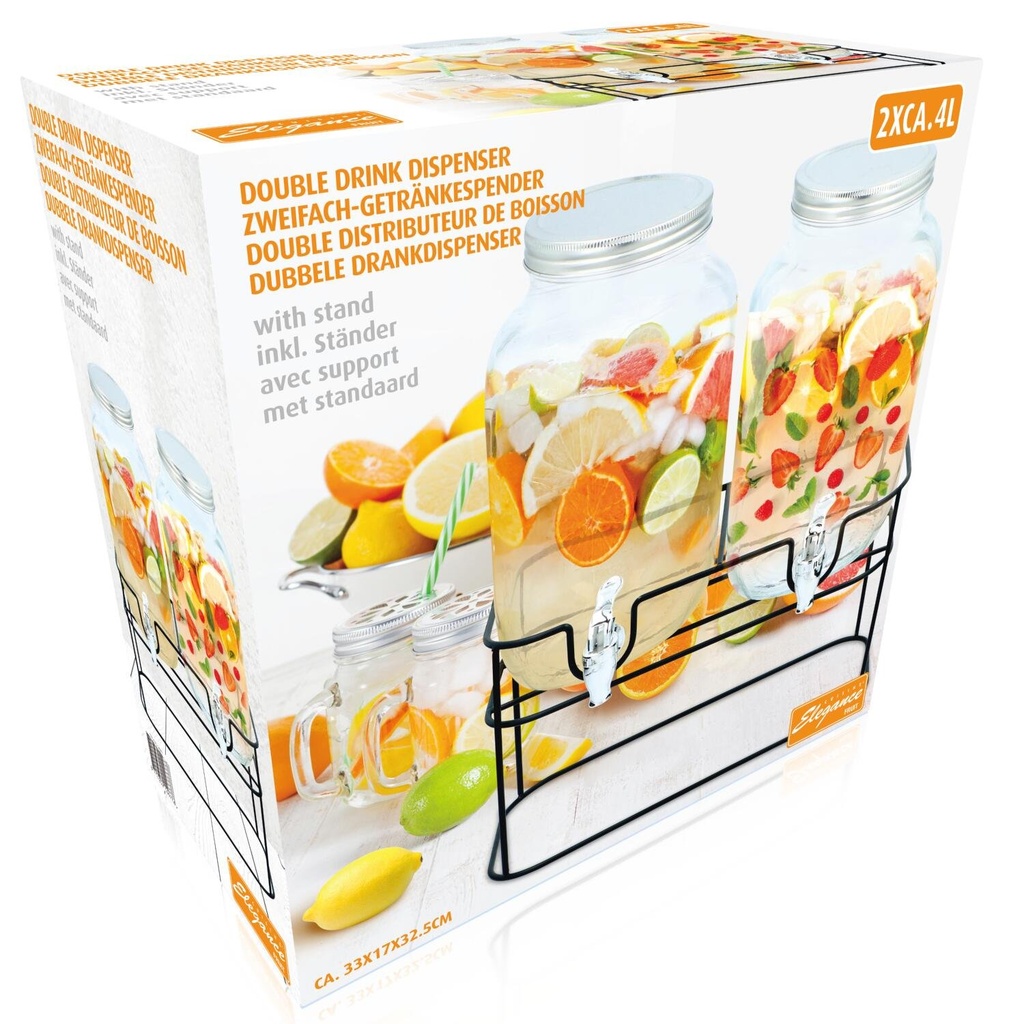 CUISINE ELEGANCE Drink Dispenser with Stand 4L