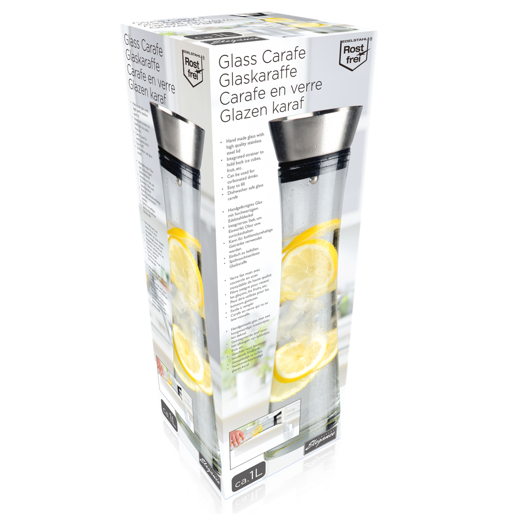 CUISINE ELEGANCE Glass Carafe 1L with Lid