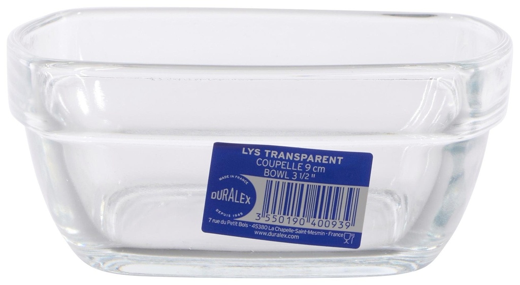 [355019040093] DURALEX Glass Bowl Lys 9cm