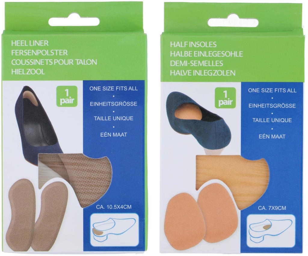 HAPPY SOLES Comfort Heel Liner & Half Insole for Shoes