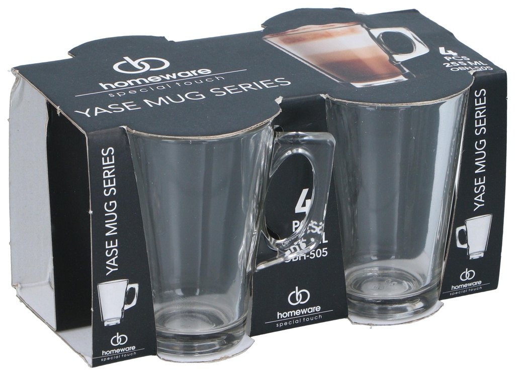 HOMEWARE Drinking Glass Yase 255ml Transparent