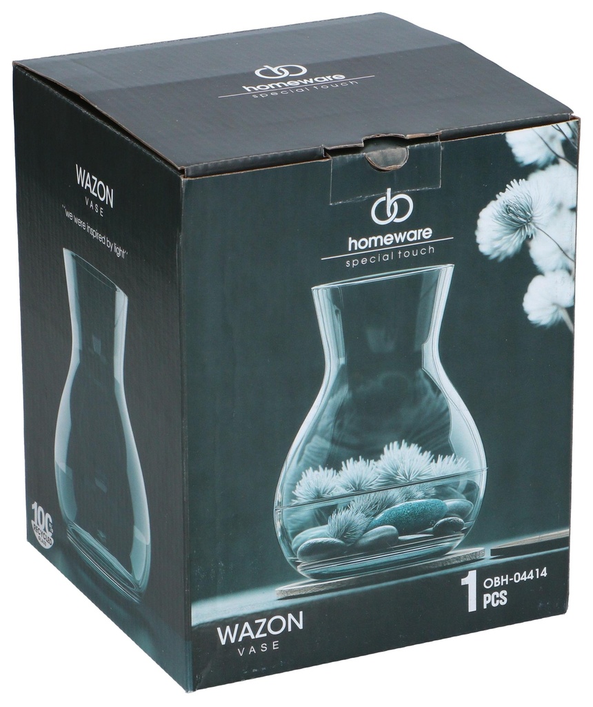 HOMEWARE Wazon Vase Clear Ø14x18cm