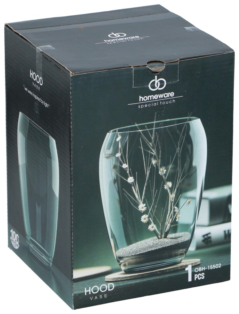 HOMEWARE Vase Hood Ø15x20cm clear