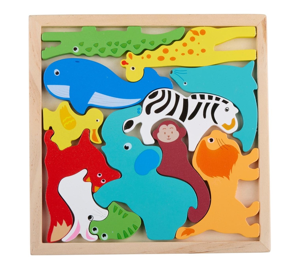 MARIONETTE WOODEN TOYS Animal Puzzle 12pc