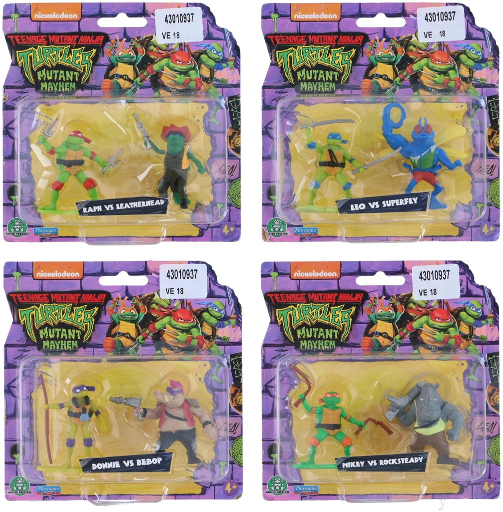 NICKELODEON Mikey vs Rocksteady Action Figures