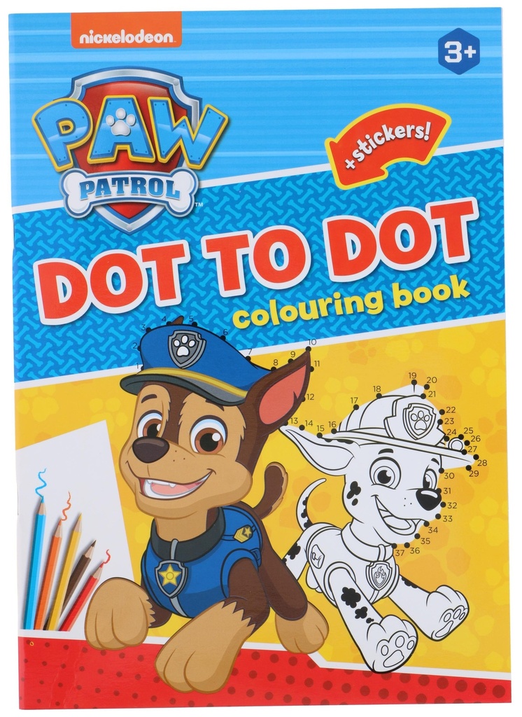 NICKELODEON Dot2Dot Colouring Book Paw Patrol A4 32 Pages