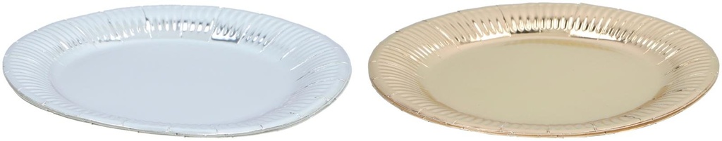 PARTY CASA Metallic Party Plate Ø23cm Gold/Silver